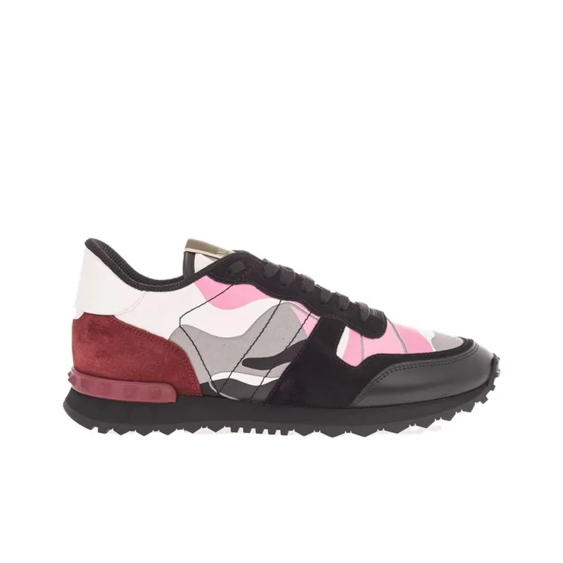 Valentino Rockrunner Low Top Casual Shoes Women's Black Gray-1