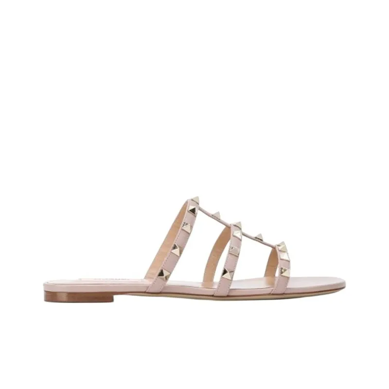Valentino Garavani Rockstud Flat Leather Sandals-1