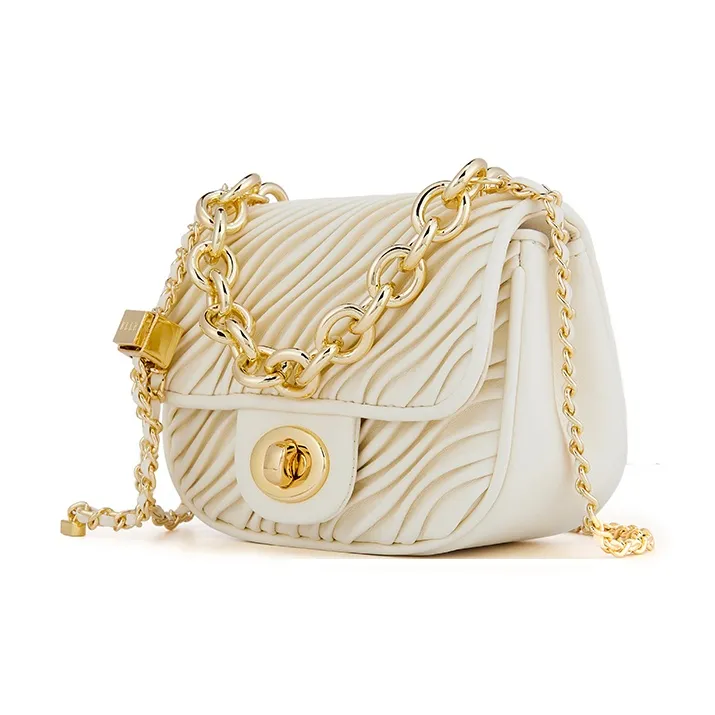 ELLE Synthetic Leather Crossbody Bag Mini Women's White/Pink/Yellow-1