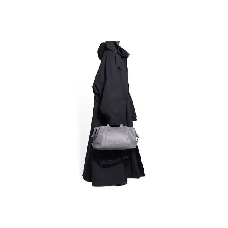 Balenciaga Hourglass Leather Handbag Large Size Men's Gray-4
