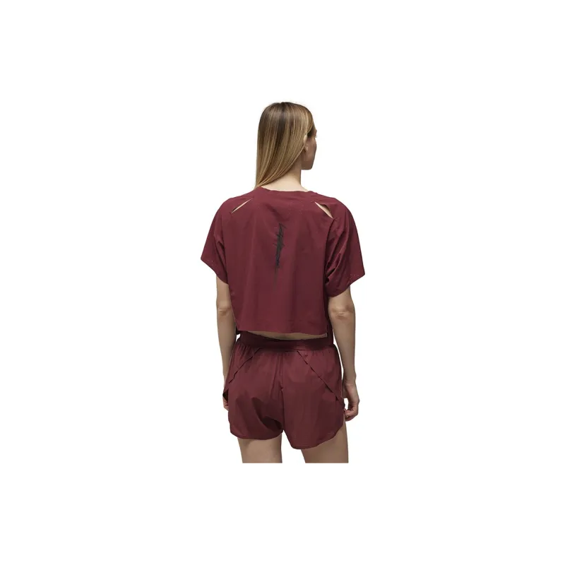 Y 3 T Shirts Women's Burgundy-1