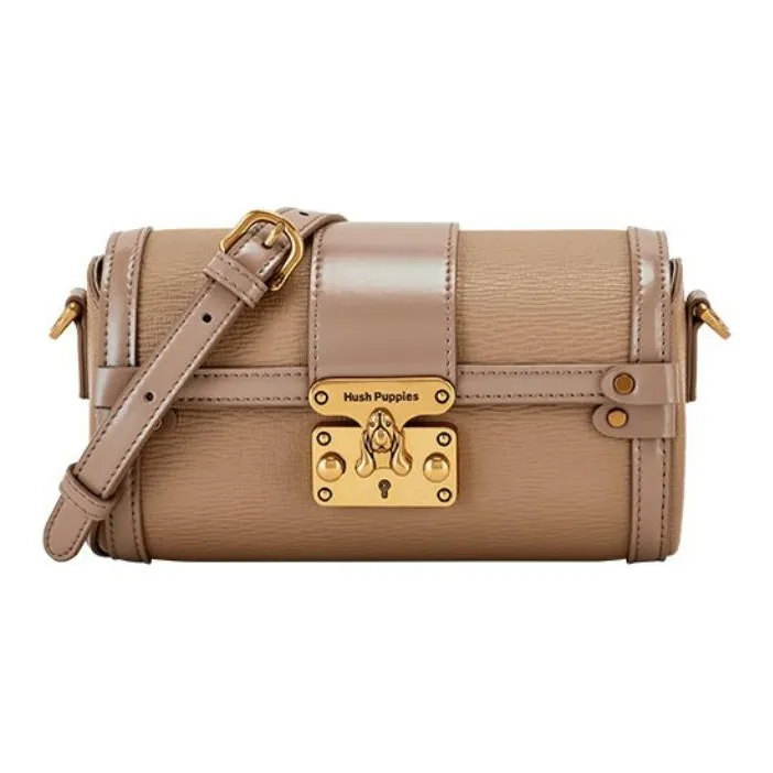 Hush Puppies Cow Leather Shoulder Bag Crossbody Bag Small Square Bag Women's Black/Green/Apricot-10