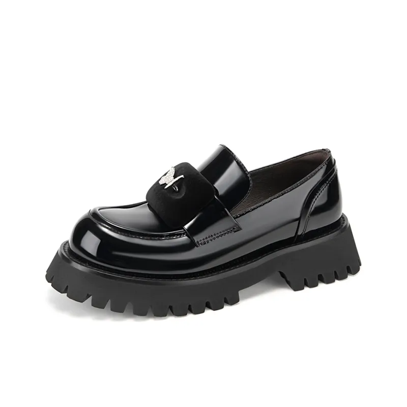 MIO Loafers Women's Black/Silver Color | Black-8