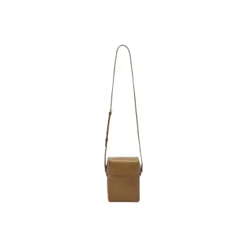 JIL SANDER Calfskin Shoulder Bag, Crossbody Bag Trumpets Men's Honey Brown