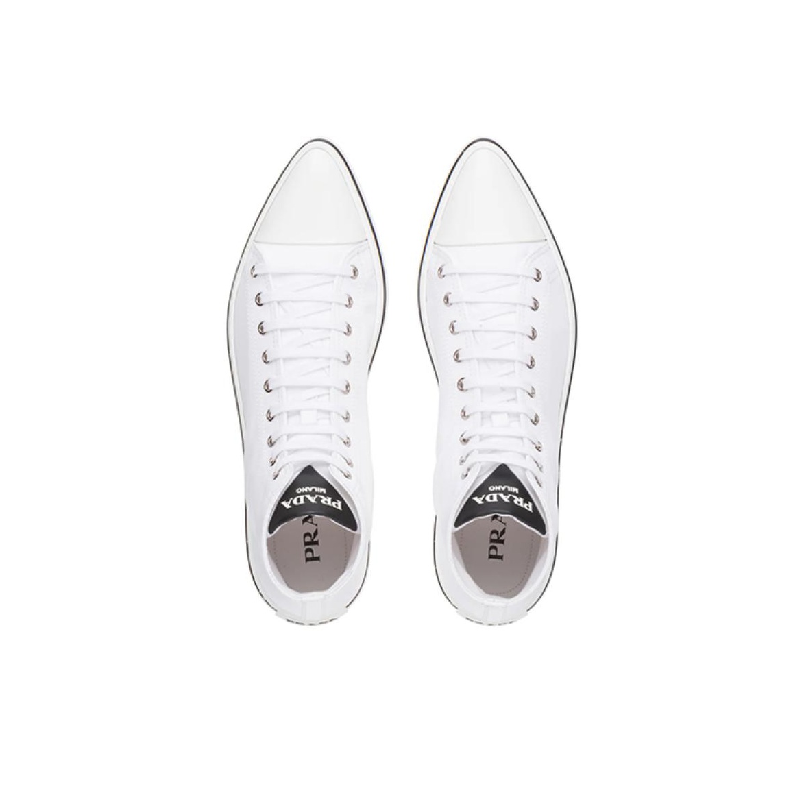 PRADA Canvas Shoes Men High-Top White US M 6.5 - POIZON PRADA Canvas Shoes Men High-Top White US M 6.5 - POIZON