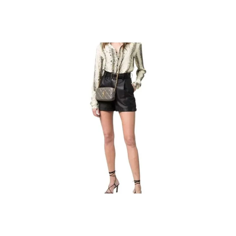 SAINT LAURENT BECKY Lambskin Camera Bag Handheld Crossbody Bag Shoulder Bag Women's Dark Gray Green-5