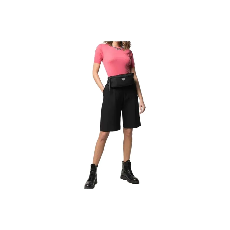PRADA Nylon Fabric Fanny Pack Women's Black-5