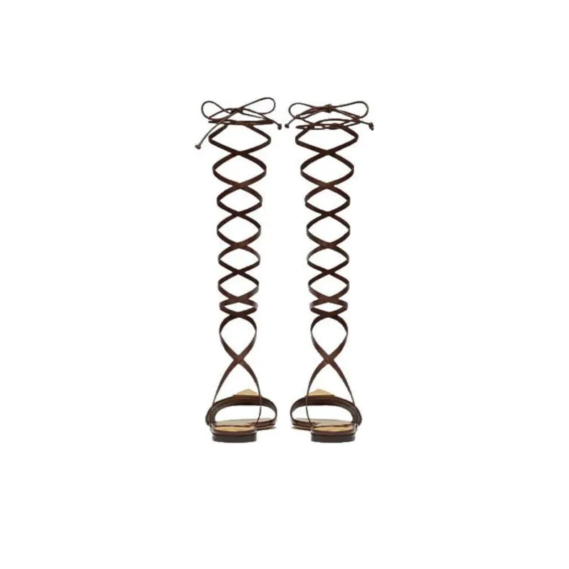 Valentino One Stud One Strap Sandals Women's Dark Brown-4