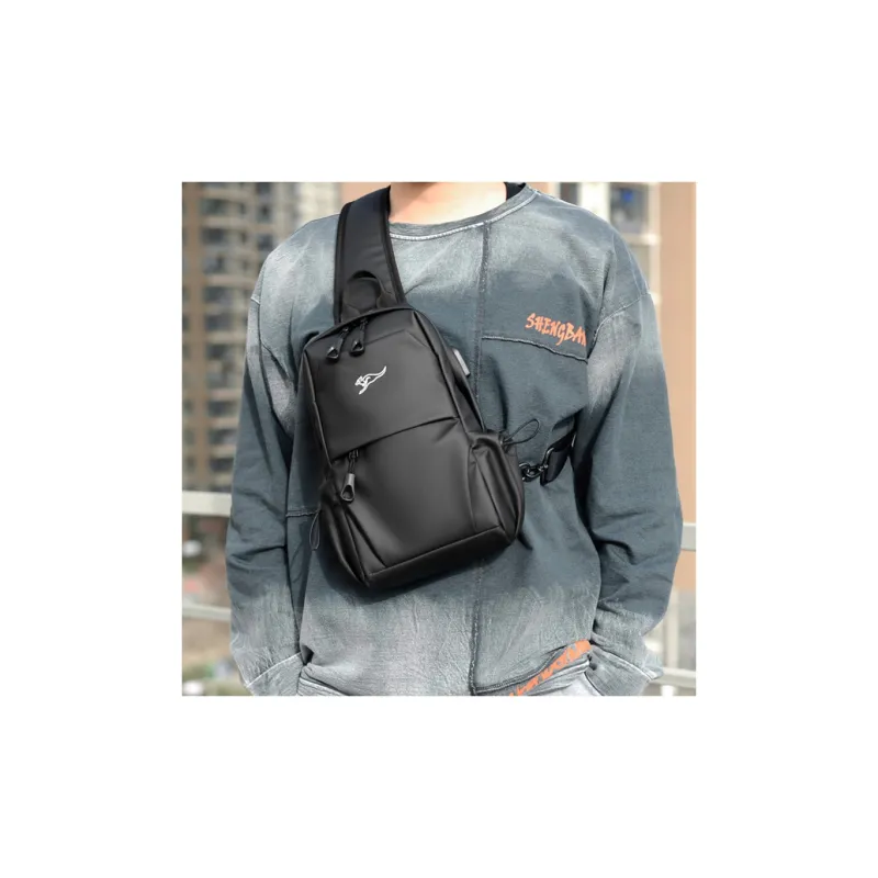 Dusen Kangaroo Oxford Shoulder Bag, Sling Bag Regular Men's Gray/Army Green/Black-6