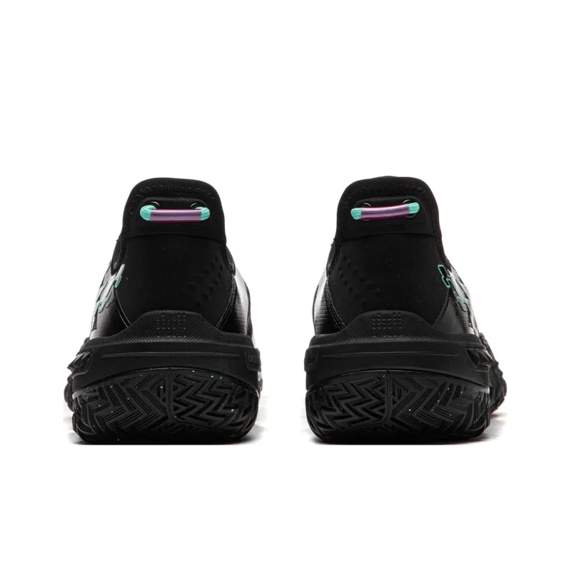 LiNing Shudder Cushioning Anti Slip Wear Resistant Breathable Lightweight Rebound Low Top Basketball Shoes Men's Black-4