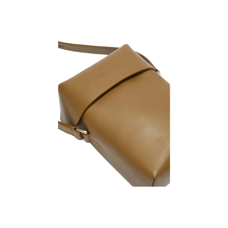JIL SANDER Calfskin Shoulder Bag, Crossbody Bag Trumpets Men's Honey Brown-3