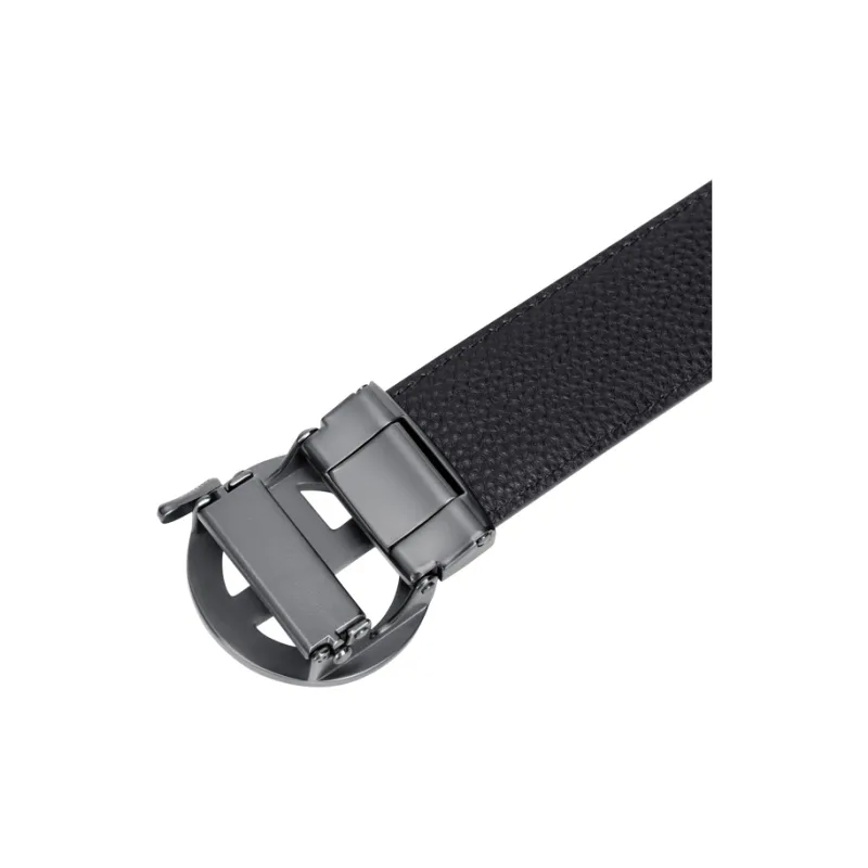 POLO Cow Leather Leather Belts Men's Gunmetal Width 3.4cm-4
