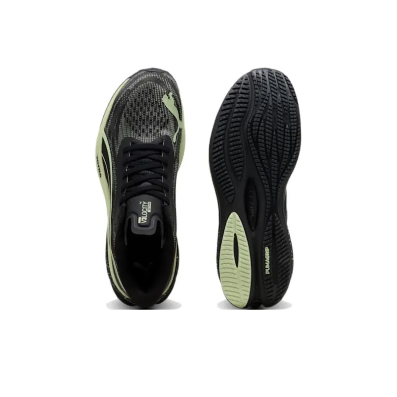PUMA Velocity Nitro 3 Anti Slip Wear Resistant Low Top Casual Running Shoes Men's Black Yellow-3