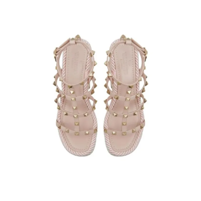 Valentino Garavani Rockstud 95mm Caged Wedge Sandals-3
