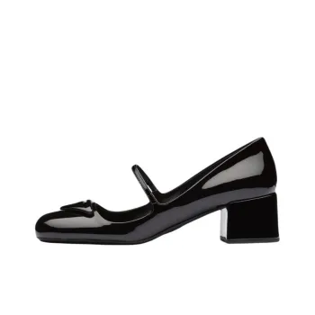 PRADA Patent Logo Mary Jane Shoes 'Black' Women's