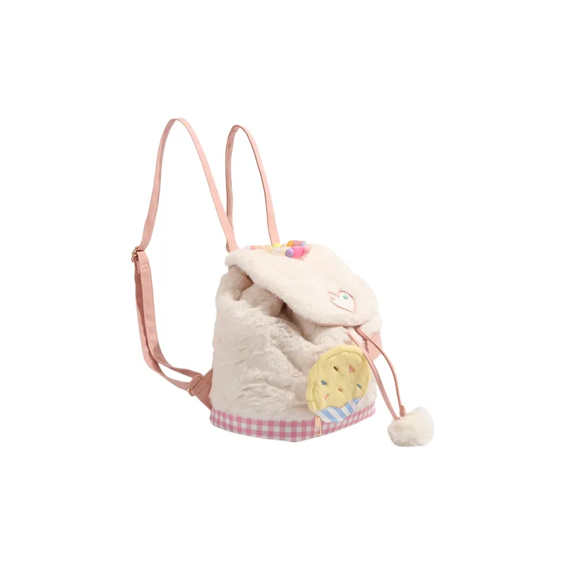 Worm's Home Plush Backpack Regular Women's White-2