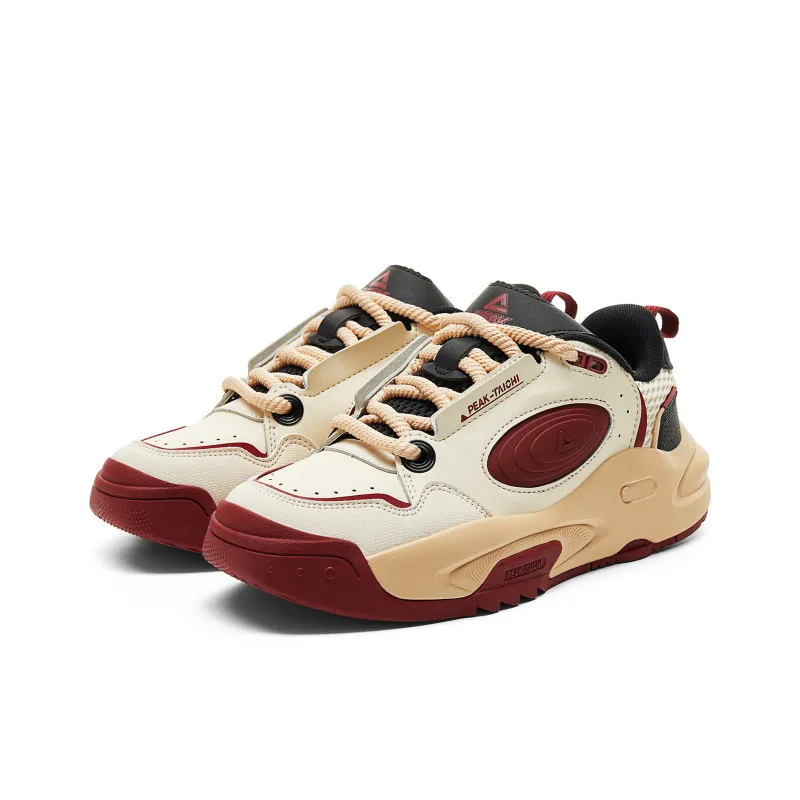 PEAK State Pole Roaming 2.0 Cushioning Lightweight Height Increasing Low Top Skateboard Shoes Women's Red Khaki-2