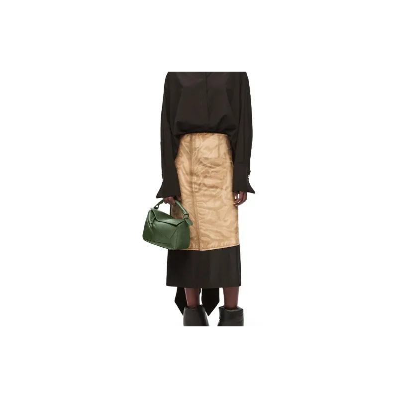 LOEWE Puzzle Bag In Satin Calfskin Small Vintage Khaki-5
