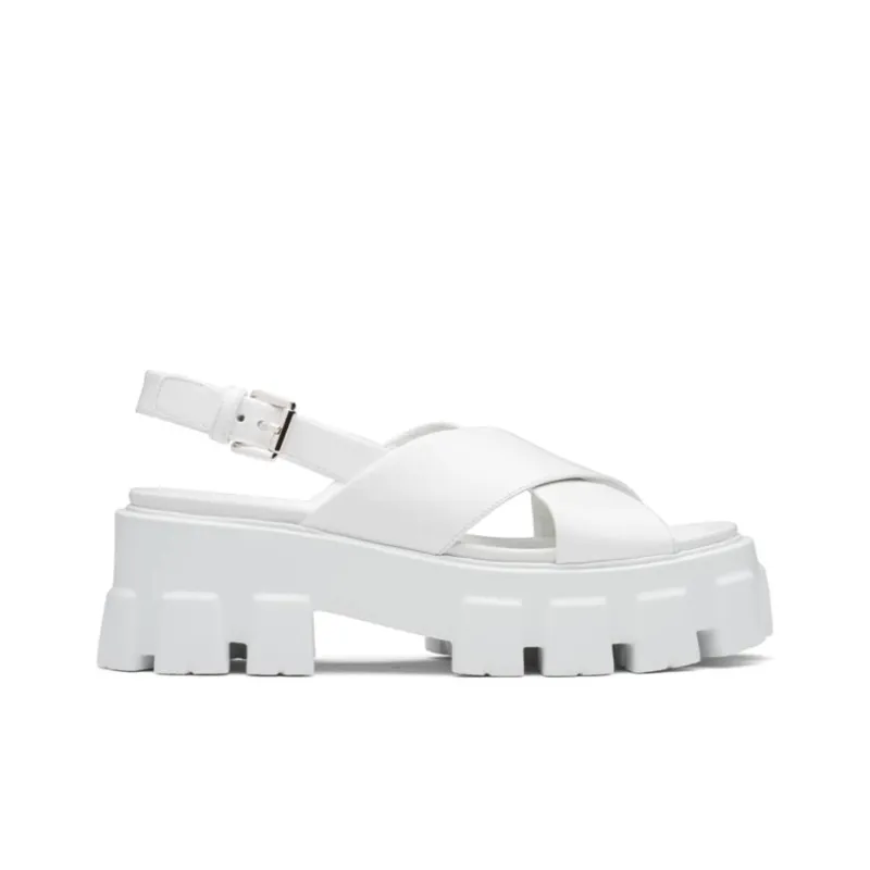 PRADA Monolith Sandal Women's White-1