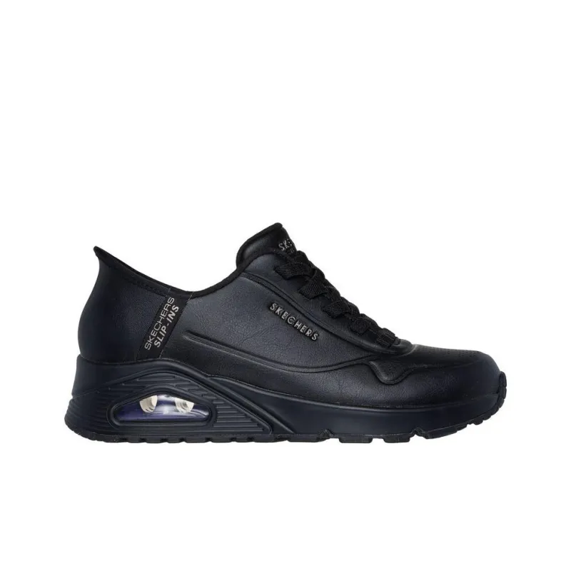 Skechers Uno Anti Slip Wear Resistant Low Top Casual Shoes Women's Black-1