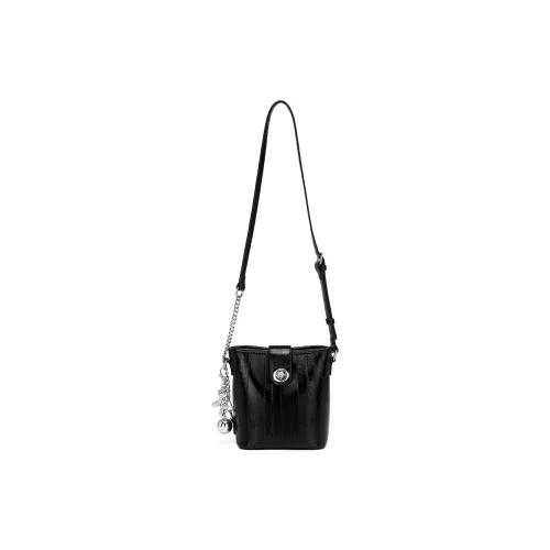 MEXICAN PU Bucket Bag Crossbody Bag Shoulder Bag Shoulder Bag Regular Women's Black/Silver/Ecru