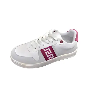 VERSACE Women's La Greca Sneaker 'White Pink'