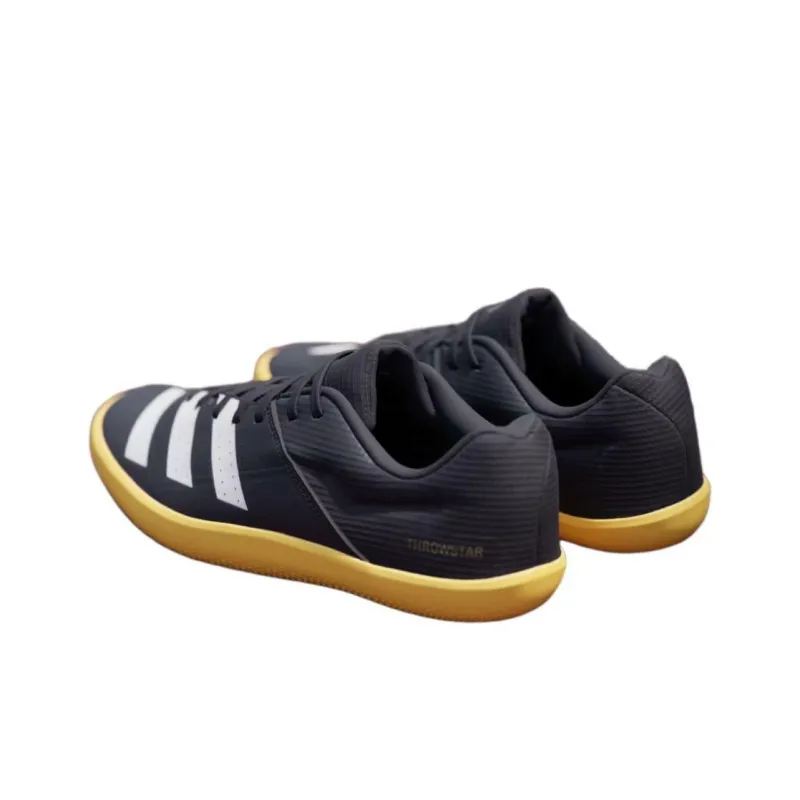 Adidas Wear Resistant Low Top Running Shoes Men's Black Yellow White-3