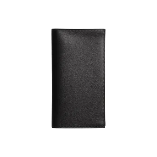 HERMES Citizen Twill Wallets Black With Tan And Tanzanian Blue