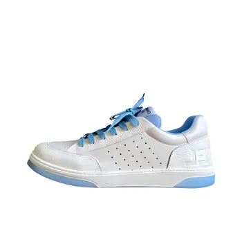 CHANEL Runner Tennis White Light Blue Women's