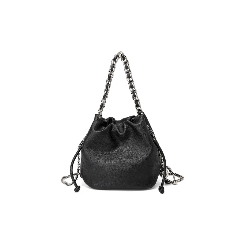 MEXICAN Polyurethane Leather Shoulder Bag Women's Midnight Black/Space Silver/Coconut Milk White-3