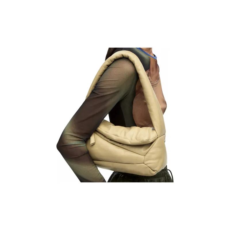 LOEWE Puffer Puzzle Hobo Bag Clay Green-6