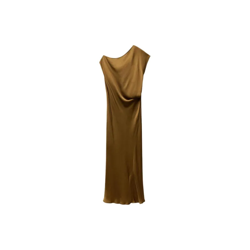 ZARA ZW Series Sleeveless Dress Women's Brown-1