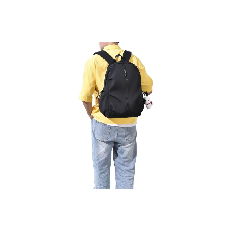 MUYKUY Durable Fabric Backpack Regular Unisex Black White-5
