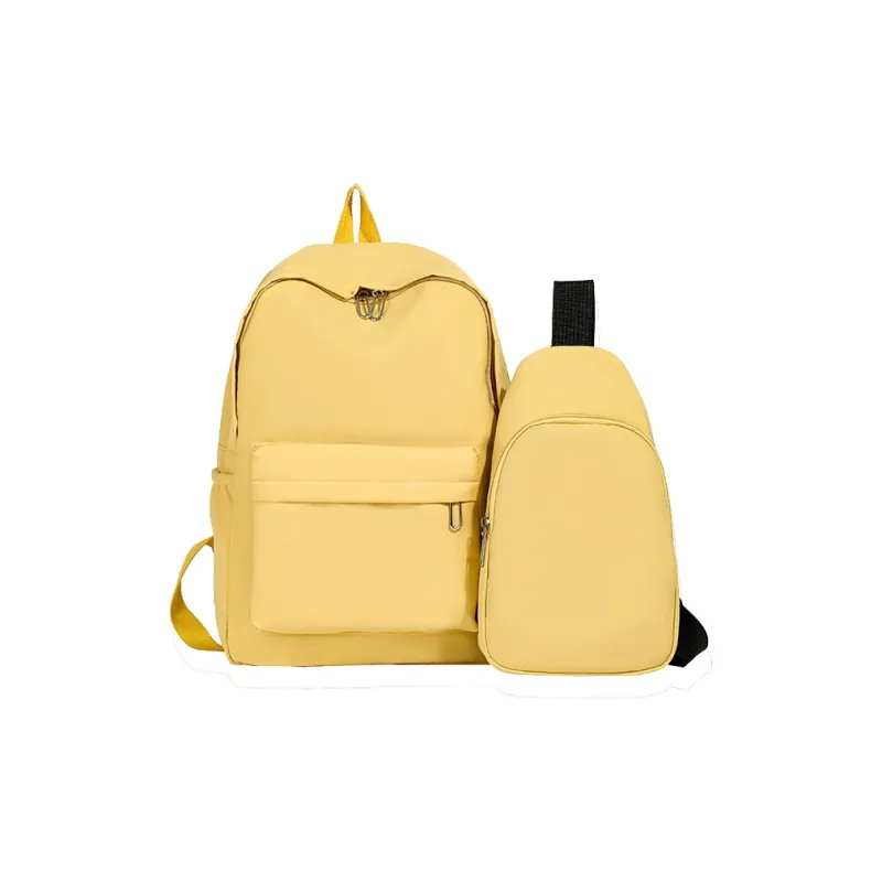 GOX Nylon Backpack Regular Unisex Ecru/Black/Purple/Green/Blue/Pink/Yellow/Orange Red-24