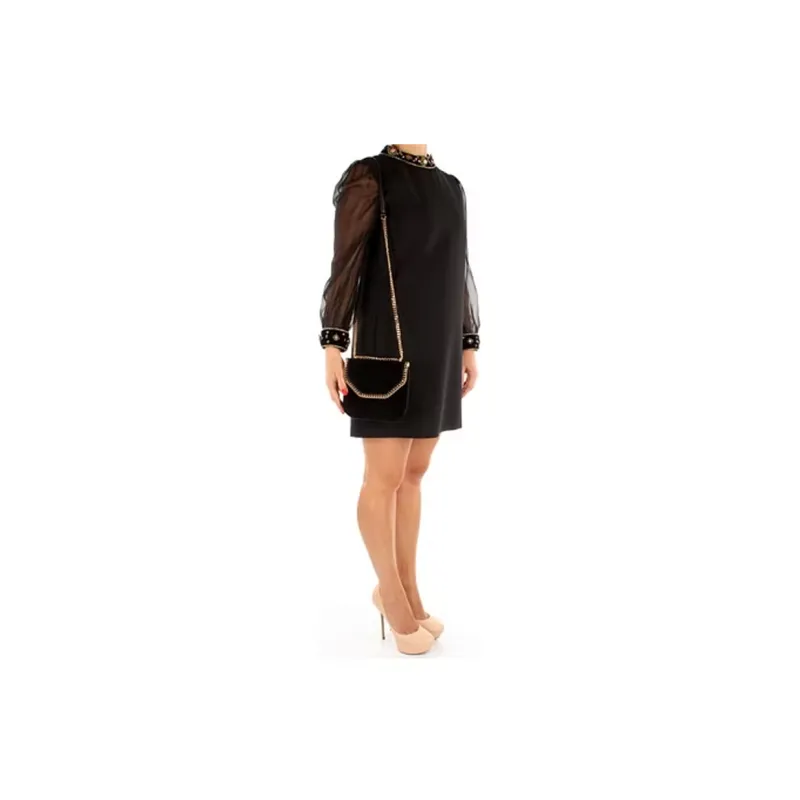Stella McCartney Fabric Artificial Leather Box Bag Shoulder Bag Crossbody Bag Mini Women's Black-3