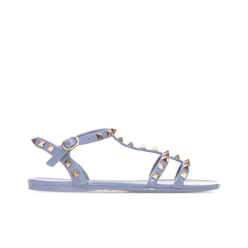 Valentino Rockstud One Strap Sandals Women's Light Blue-1