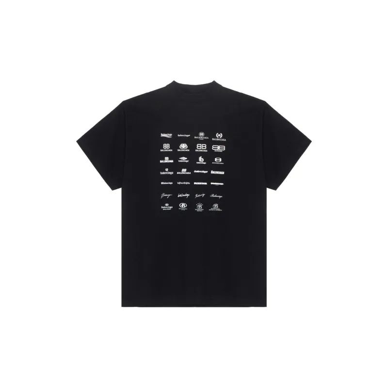 Balenciaga T Shirt Loose Fit Style Unisex Black-0