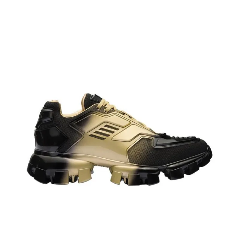 PRADA Low Top Sports Casual Shoes Men's Black Gold-1