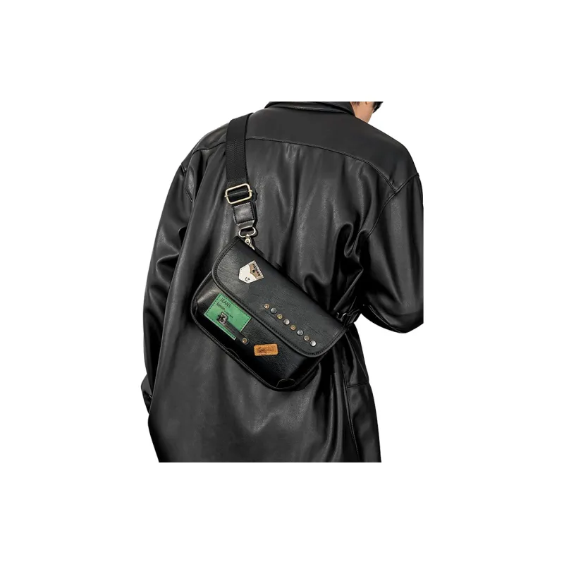 COTECi PU Shoulder Bag Regular Unisex Black-5