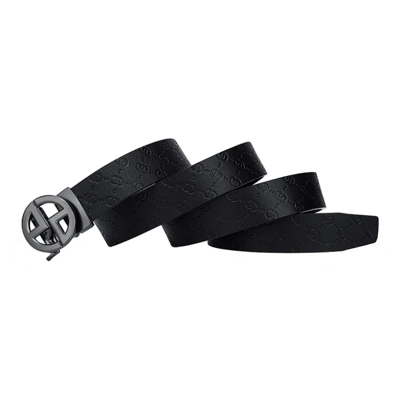 POLO Top Grain Cow Leather Leather Belts Men's Gunmetal Width 3.4cm-2