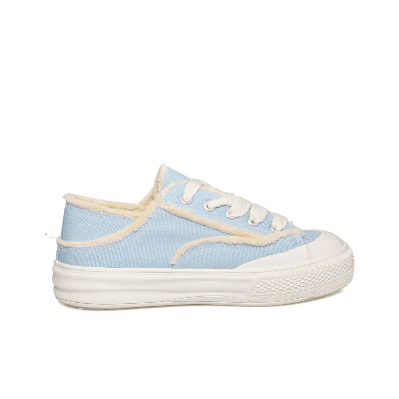 B10CROWN Durable Breathable Low Top Canvas Shoes Women's Blue-1