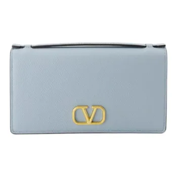 Valentino GARAVANI Leather Crossbody Bag Shoulder Bag Wallets Women's Light Blue