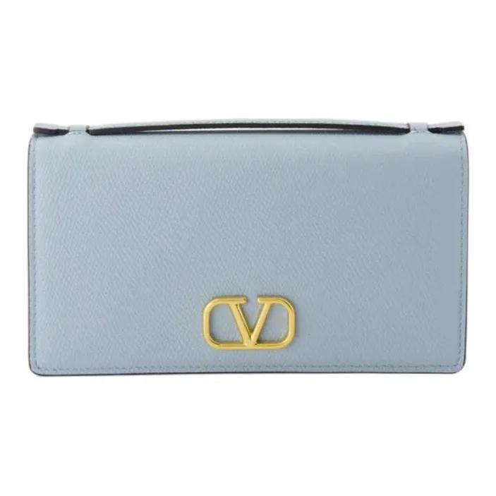 Valentino GARAVANI Leather Crossbody Bag Shoulder Bag Wallets Women's Light Blue-0