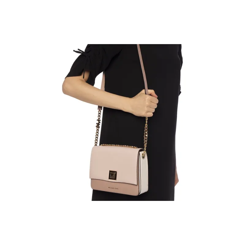 MICHAEL KORS Sylvia Leather Shoulder Bag Crossbody Bag Medium Size Women's Nude Pink-4