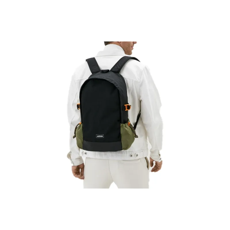 Adidas Neo Polyester Backpack Regular Unisex Black & Army Green-4