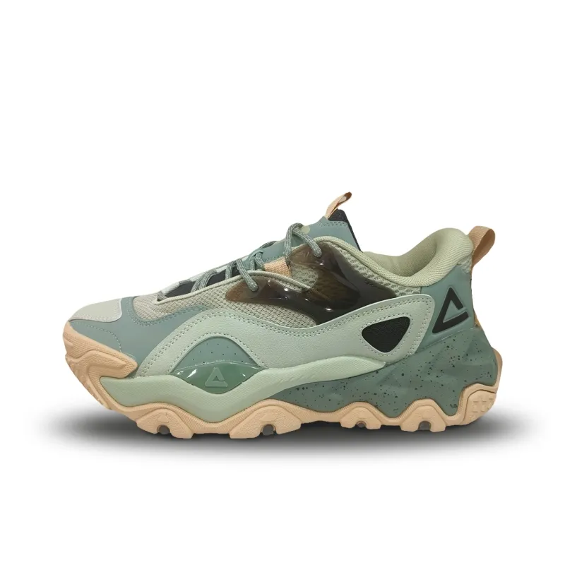 PEAK Tai Ji2.0 Two Fats Cushioning Height Increasing Slip-Resistant Low-Top Casual Shoes Men's Pistachio Green-0