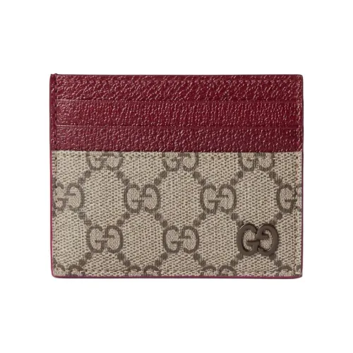 GUCCI Canvas With Leather Card Holder Regular Men's Beige & Ebony