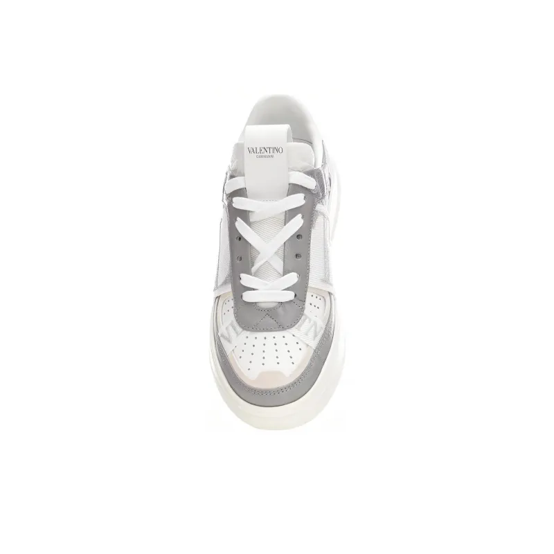 Valentino Low Top Stylish Skateboarding Shoes Women's White Gray-3