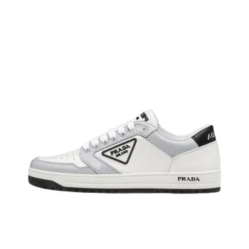 PRADA District Leather Sneakers 'White Grey' Women's