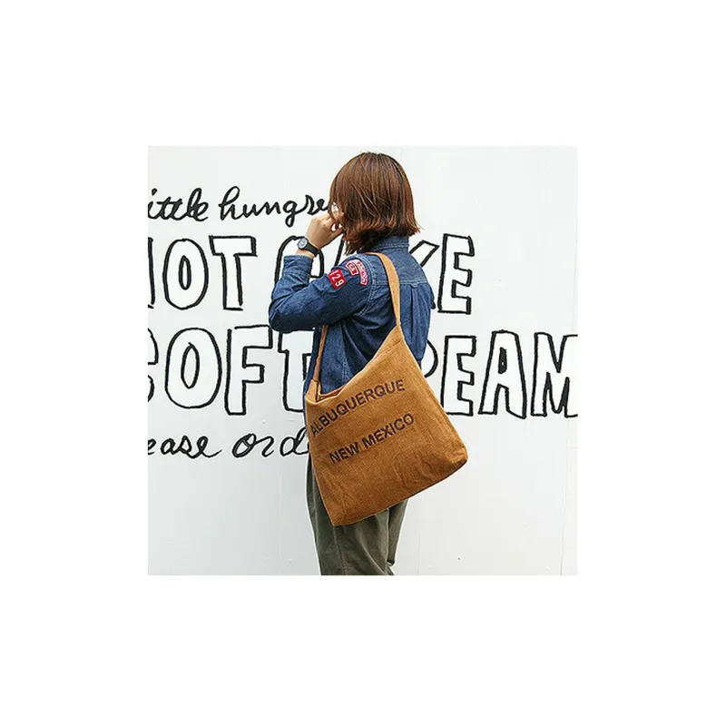 ROOTOTE Cotton One Shoulder Handbag, Crossbody Bag Regular Unisex Brown-8